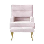 Fauteuil d'appoint avec ottoman en velours ChaletPosh