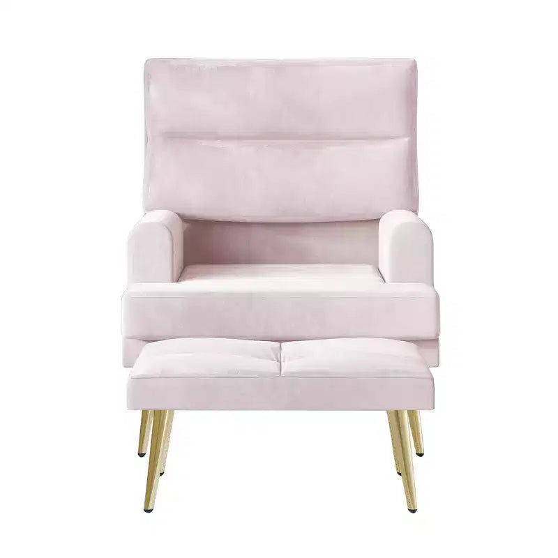 Fauteuil d'appoint avec ottoman en velours ChaletPosh