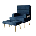 Fauteuil d'appoint avec ottoman en velours ChaletPosh