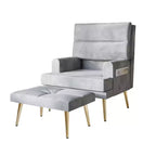 Fauteuil d'appoint avec ottoman en velours ChaletPosh