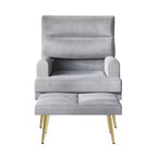 Fauteuil d'appoint avec ottoman en velours ChaletPosh