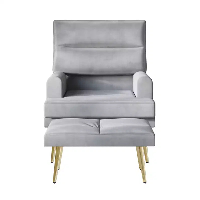 Fauteuil d'appoint avec ottoman en velours ChaletPosh