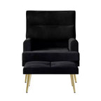 Fauteuil d'appoint avec ottoman en velours ChaletPosh