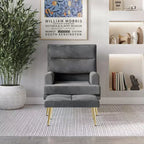 Fauteuil d'appoint avec ottoman en velours ChaletPosh