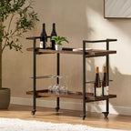 Dessertes de bar Harrison GDFStudio en bois d'imitation et fer avec roulettes