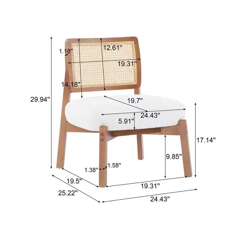 Lot de 2 fauteuils d'appoint, fauteuil de salon moderne avec dossier tissé, pour salon, chambre, beige - ModernLuxe
