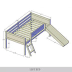 Lit mezzanine double en bois ChaletPosh