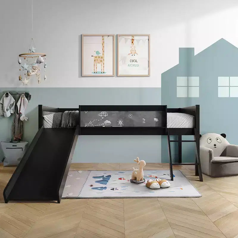 Lit mezzanine double en bois ChaletPosh