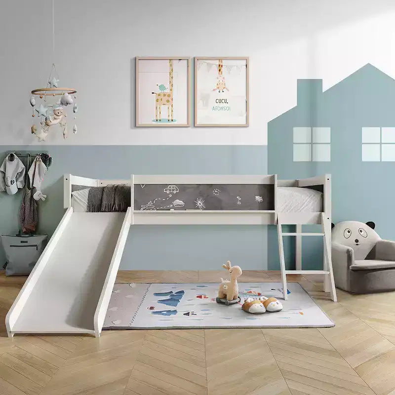 Lit mezzanine double en bois ChaletPosh