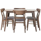 Christopher Knight Home Bryner Ensemble de salle à manger 5 pièces en bois et tissu de style moderne du milieu du siècle