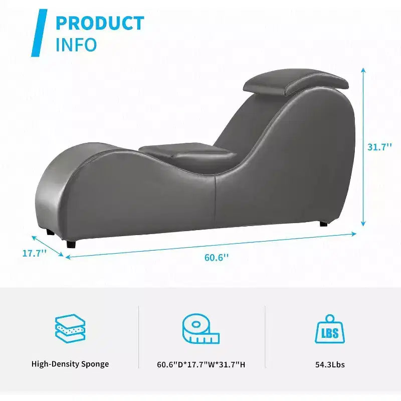 Mjkone Chaise Longue de Yoga 60 Pouces avec Coussin de Tête Réglable