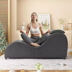 Mjkone Chaise Longue de Yoga 60 Pouces avec Coussin de Tête Réglable
