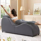 Mjkone Chaise Longue de Yoga 60 Pouces avec Coussin de Tête Réglable