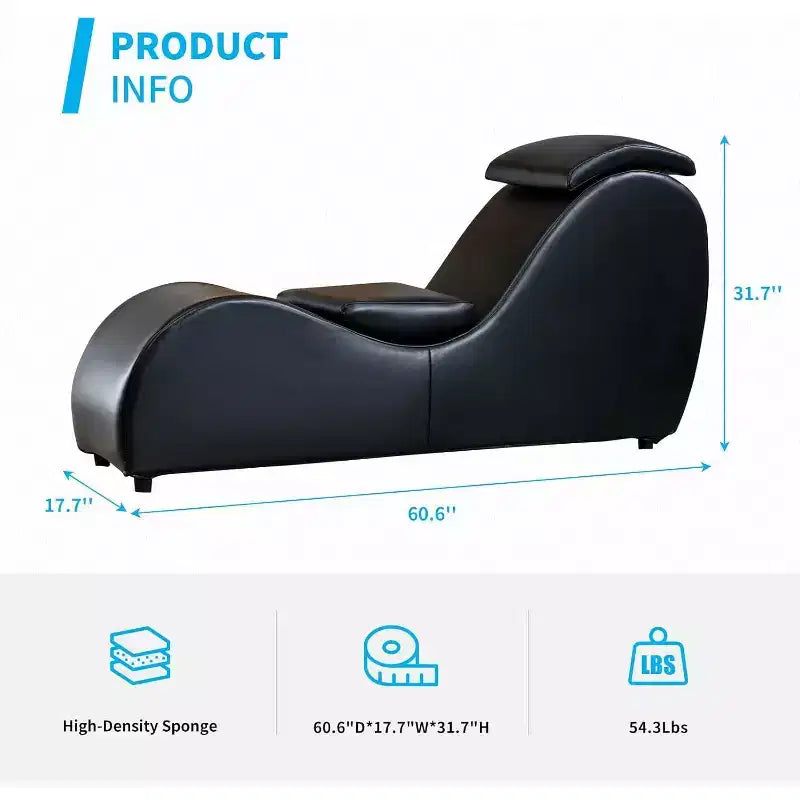 Mjkone Chaise Longue de Yoga 60 Pouces avec Coussin de Tête Réglable