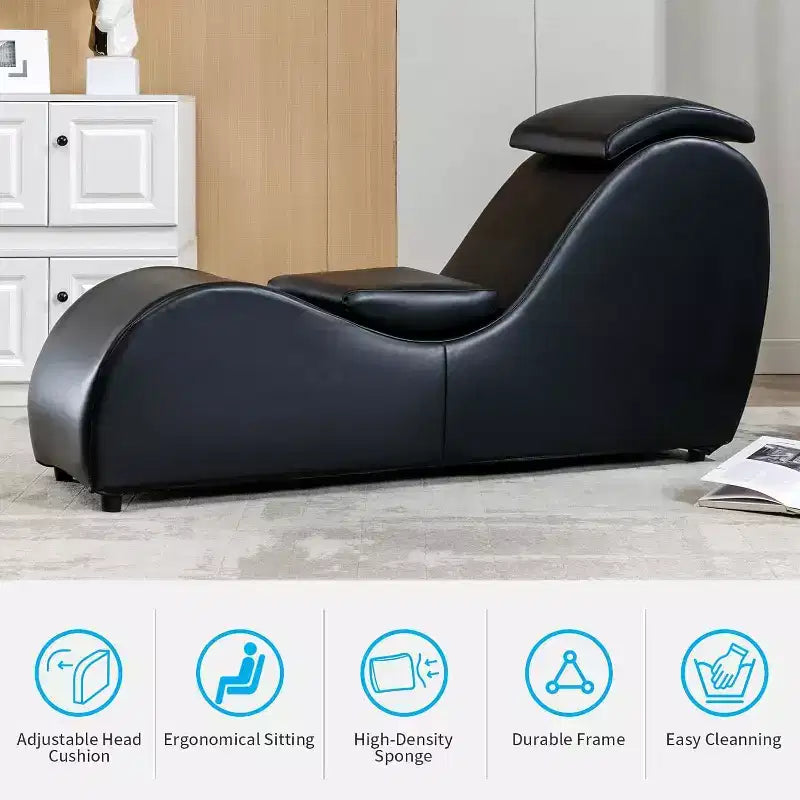 Mjkone Chaise Longue de Yoga 60 Pouces avec Coussin de Tête Réglable