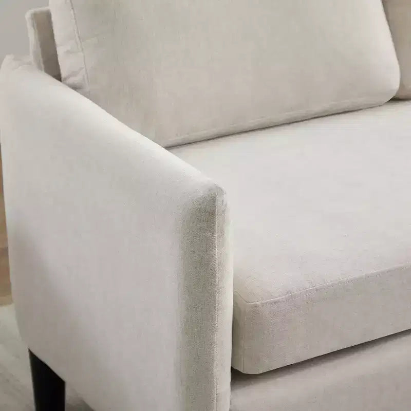Ensemble de canapé d'angle réversible de luxe Hyleory - Tissu en mélange de lin, design modulaire gauche/droite, cadre robuste pour salon et studio.