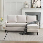 Ensemble de canapé d'angle réversible de luxe Hyleory - Tissu en mélange de lin, design modulaire gauche/droite, cadre robuste pour salon et studio.