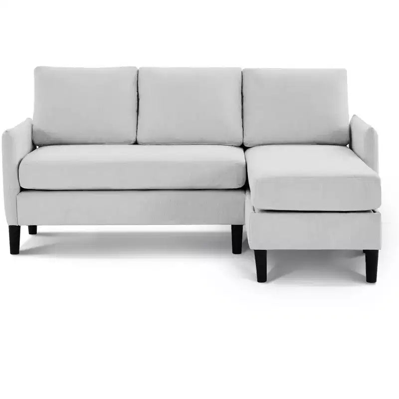 Ensemble de canapé d'angle réversible de luxe Hyleory - Tissu en mélange de lin, design modulaire gauche/droite, cadre robuste pour salon et studio.