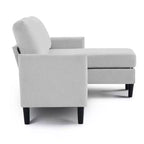 Ensemble de canapé d'angle réversible de luxe Hyleory - Tissu en mélange de lin, design modulaire gauche/droite, cadre robuste pour salon et studio.