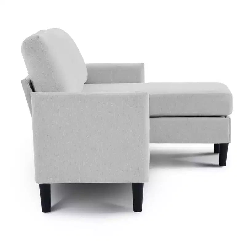 Ensemble de canapé d'angle réversible de luxe Hyleory - Tissu en mélange de lin, design modulaire gauche/droite, cadre robuste pour salon et studio.