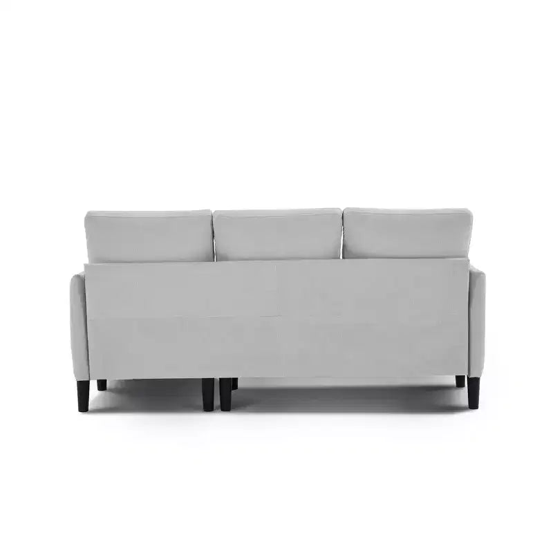 Ensemble de canapé d'angle réversible de luxe Hyleory - Tissu en mélange de lin, design modulaire gauche/droite, cadre robuste pour salon et studio.