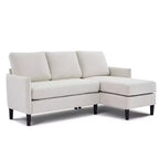 Hyleory Luxury Reversible Chaise Sectional Sofa Set - linen-blend Fabric, Modular Left/Right Design, Sturdy Frame for Living Room & Studio Apartment