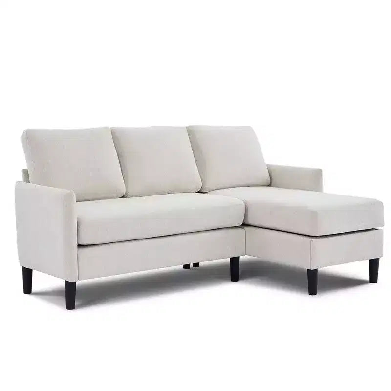 Hyleory Luxury Reversible Chaise Sectional Sofa Set - linen-blend Fabric, Modular Left/Right Design, Sturdy Frame for Living Room & Studio Apartment