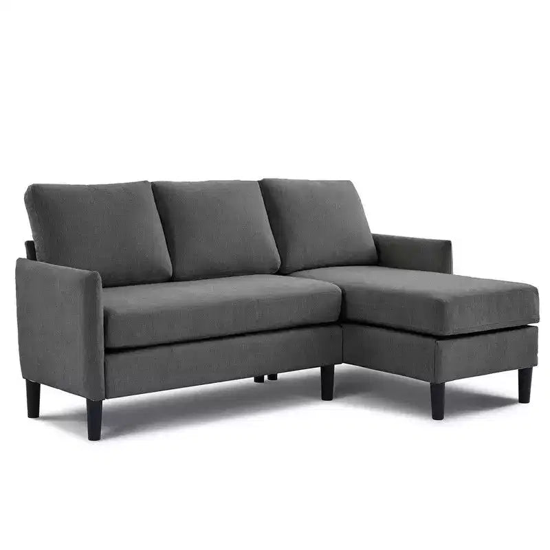 Ensemble de canapé d'angle réversible de luxe Hyleory - Tissu en mélange de lin, design modulaire gauche/droite, cadre robuste pour salon et studio.