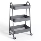 Chariot de rangement utilitaire en métal à 3 niveaux, petit chariot roulant pour la cuisine, la salle de bain, la buanderie, le bar, les étagères de bureau