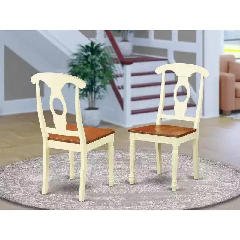 HomeStock Chaise de style « charme côtier » avec assise en bois