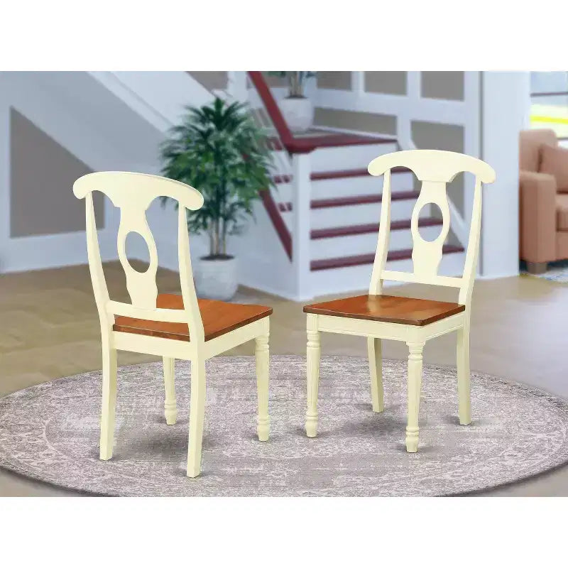 HomeStock Chaise de style « charme côtier » avec assise en bois