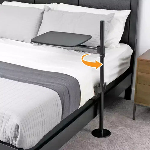 Able Life Universal Overbed Table, Adjustable Bedside Swivel Tray & Laptop Desk, Black