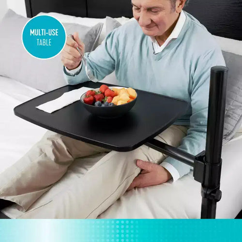 Able Life Table de lit universelle, plateau pivotant réglable pour chevet et bureau pour ordinateur portable, noir