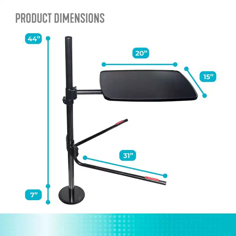 Able Life Table de lit universelle, plateau pivotant réglable pour chevet et bureau pour ordinateur portable, noir