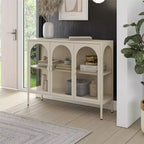 Meuble d'appoint en métal CosmoLiving by Cosmopolitan Chloe avec 3 portes vitrées arquées
