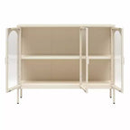 Meuble d'appoint en métal CosmoLiving by Cosmopolitan Chloe avec 3 portes vitrées arquées