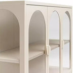 Meuble d'appoint en métal CosmoLiving by Cosmopolitan Chloe avec 3 portes vitrées arquées