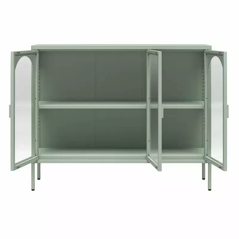 Meuble d'appoint en métal CosmoLiving by Cosmopolitan Chloe avec 3 portes vitrées arquées