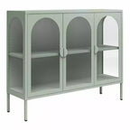 Meuble d'appoint en métal CosmoLiving by Cosmopolitan Chloe avec 3 portes vitrées arquées