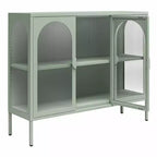 Meuble d'appoint en métal CosmoLiving by Cosmopolitan Chloe avec 3 portes vitrées arquées