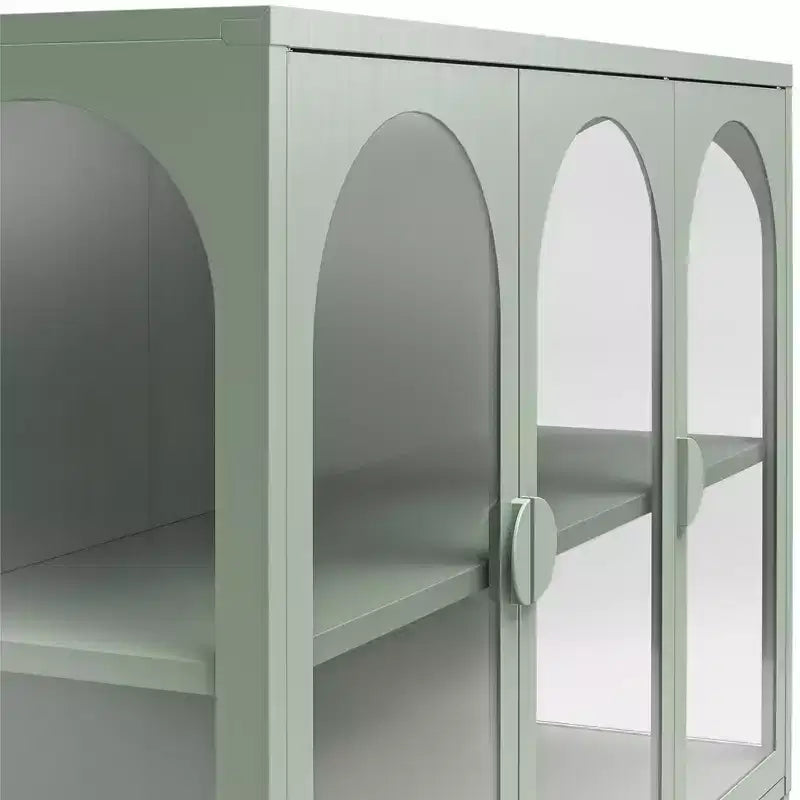 Meuble d'appoint en métal CosmoLiving by Cosmopolitan Chloe avec 3 portes vitrées arquées