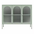 CosmoLiving by Cosmopolitan Chloe Metal Accent Cabinet With 3 Arched Glass Doors