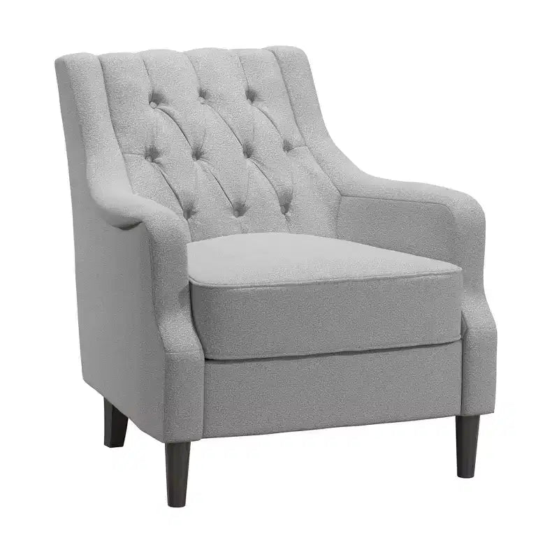 Chaise d'appoint rembourrée DHP Lannon, Lin gris clair