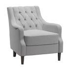 Chaise d'appoint rembourrée DHP Lannon, Lin gris clair