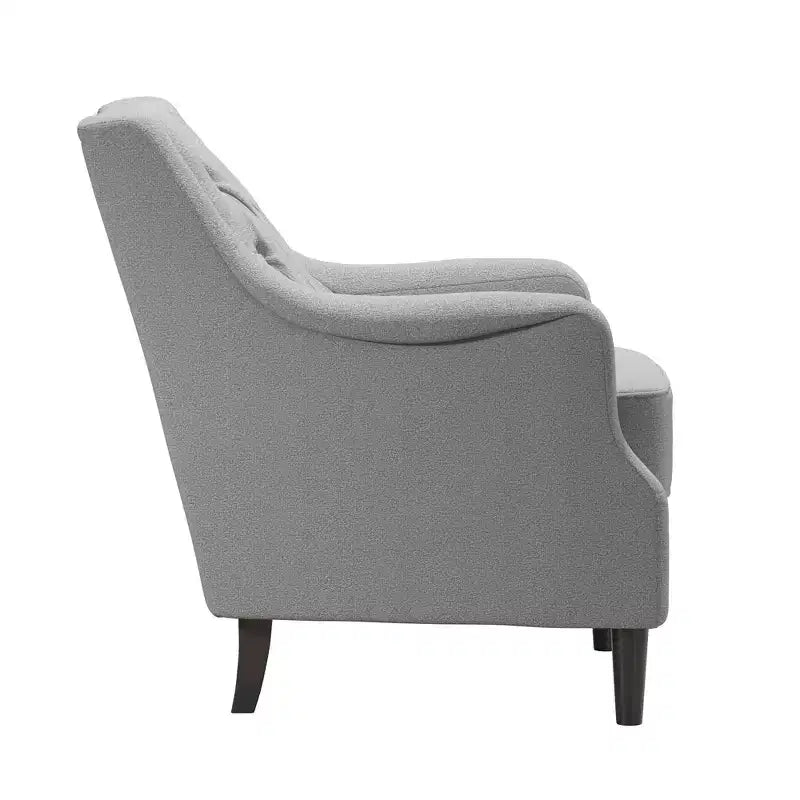 Chaise d'appoint rembourrée DHP Lannon, Lin gris clair