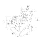 Chaise d'appoint rembourrée DHP Lannon, Lin gris clair