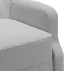 Chaise d'appoint rembourrée DHP Lannon, Lin gris clair