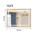 Miroir de salle de bain biseauté LED 40x30 pouces avec éclairage dégradé 3000-6000K