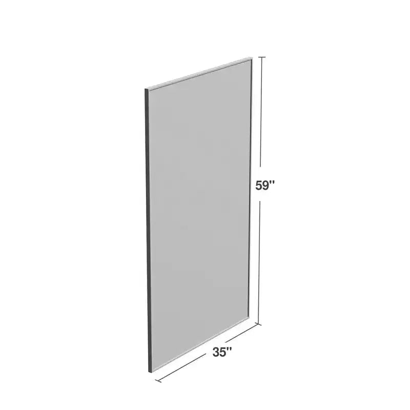 Miroir rectangulaire minimaliste en alliage d'aluminium argenté 150x90x2cm