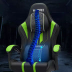 Fauteuil de massage et de jeu extra-large Hoffree, Fauteuil de bureau ergonomique pour PC avec repose-pieds et réglable